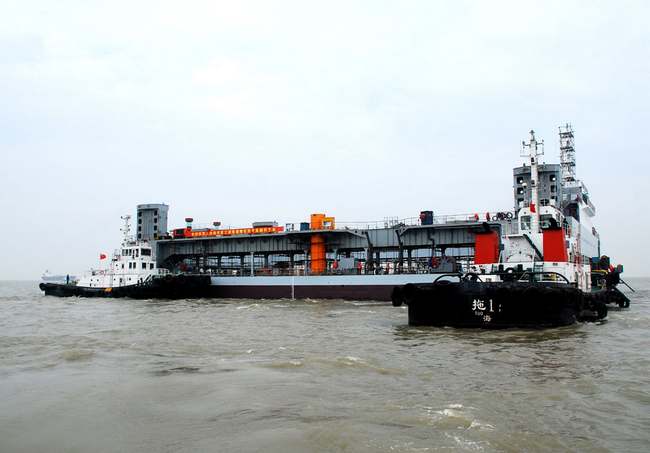 Official Launch of Largest Offshore Riprap Leveling Barge in the World