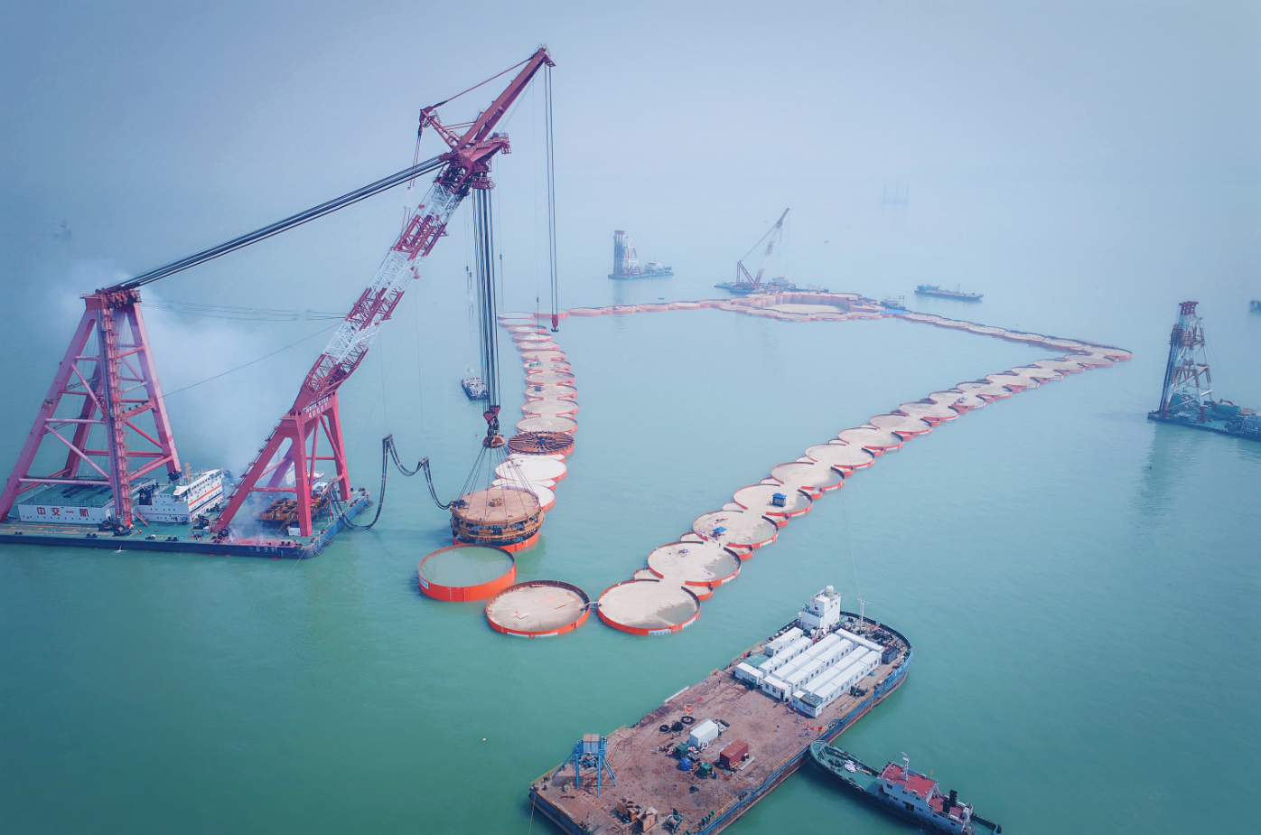 深中通道工程西人工岛合龙