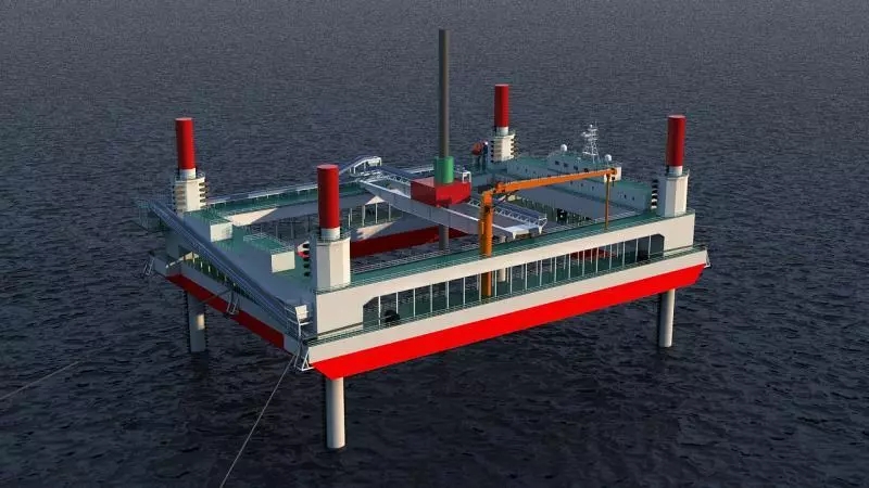 公司举行自升式碎石铺设整平船建造开工仪式